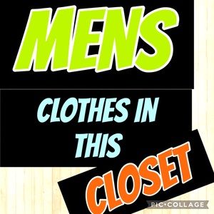 MENS CLOTHES IN THIS CLOSET CHECK THEM OUT
